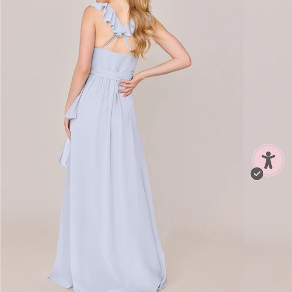 Revelry Elegant Light Blue Ruffle Maxi Dress - Picture 2 of 9